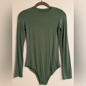 Bubble Baby | Women’s Bamboo Long Sleeve Bodysuit Green | Size S/M Soft Stretchy